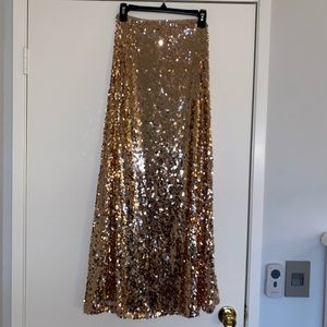 Rose gold maxi sequin skirt NWOT